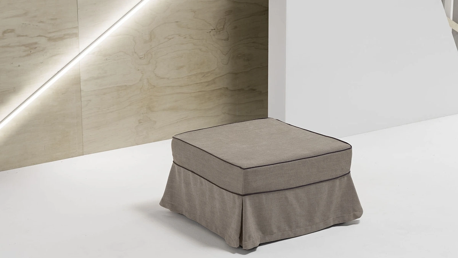 Pouf letto con rivestimento in microfibra con cordino Chip di Dienne Salotti