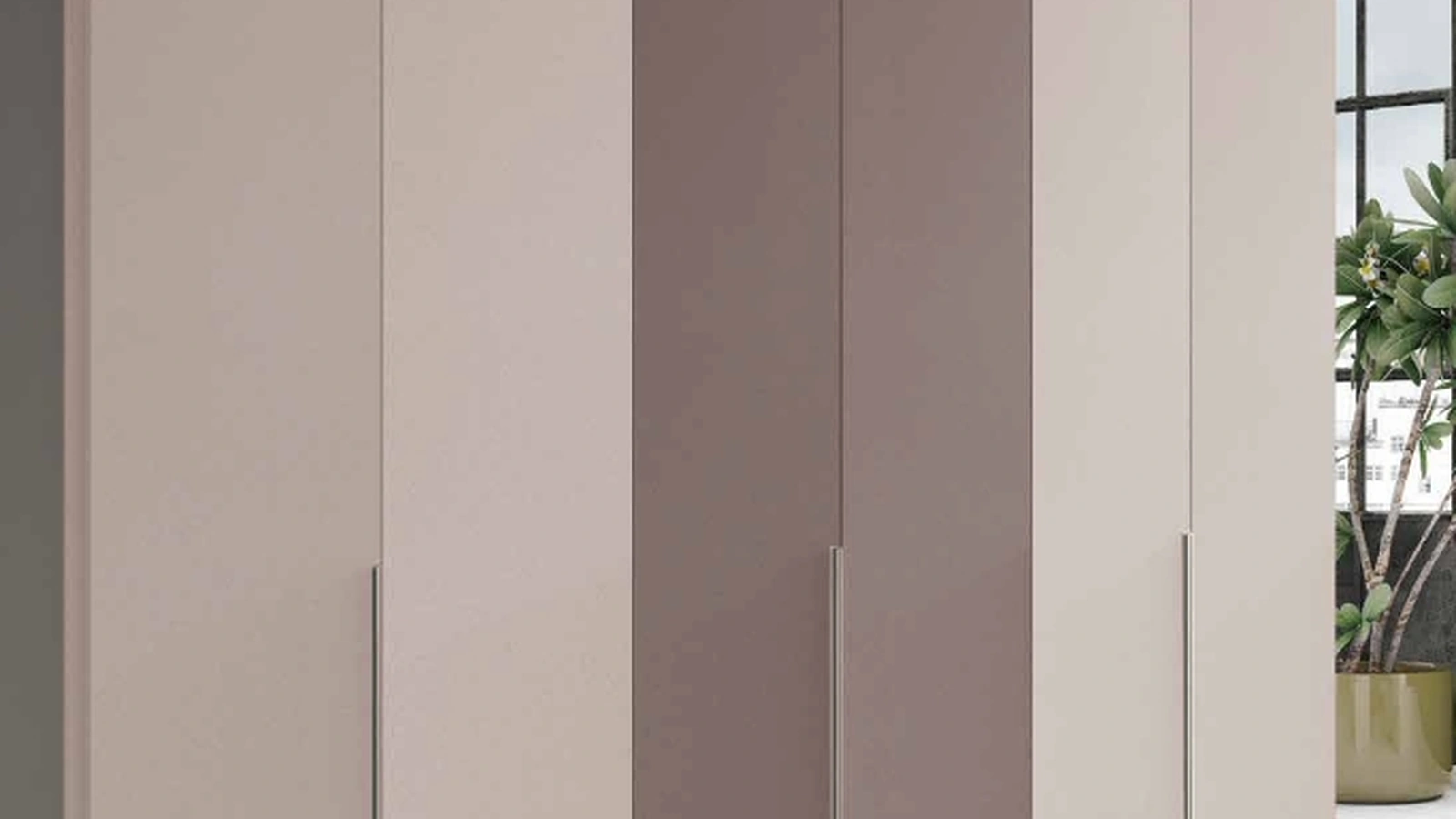Armadio con ante battenti System Basic Cipria e Fango di Artigianmobili