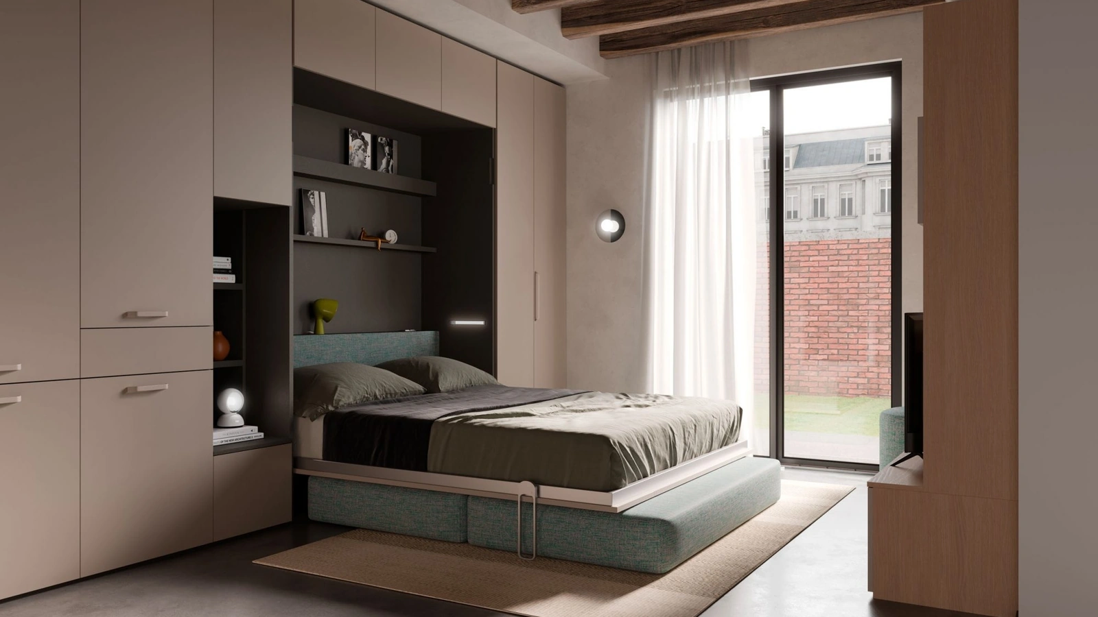 Letto a scomparsa Magic Matrimoniale aperto di Nardi Interni