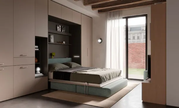 Letto a scomparsa Nikai Doppio in melaminico di Nardi Interni