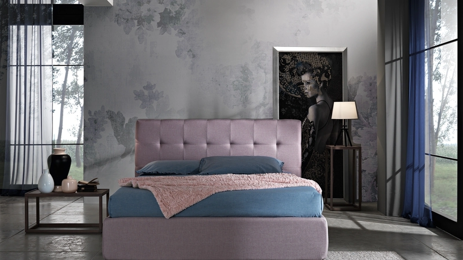 Letto matrimoniale con testiera trapuntata Domino di Artigianaletti
