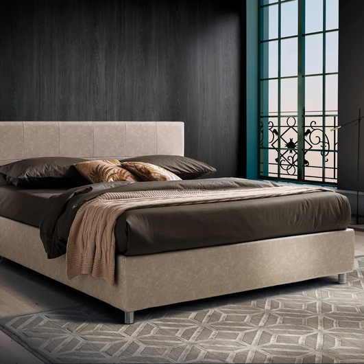 Letto in ecopelle con testiera Elba di Artigianaletti