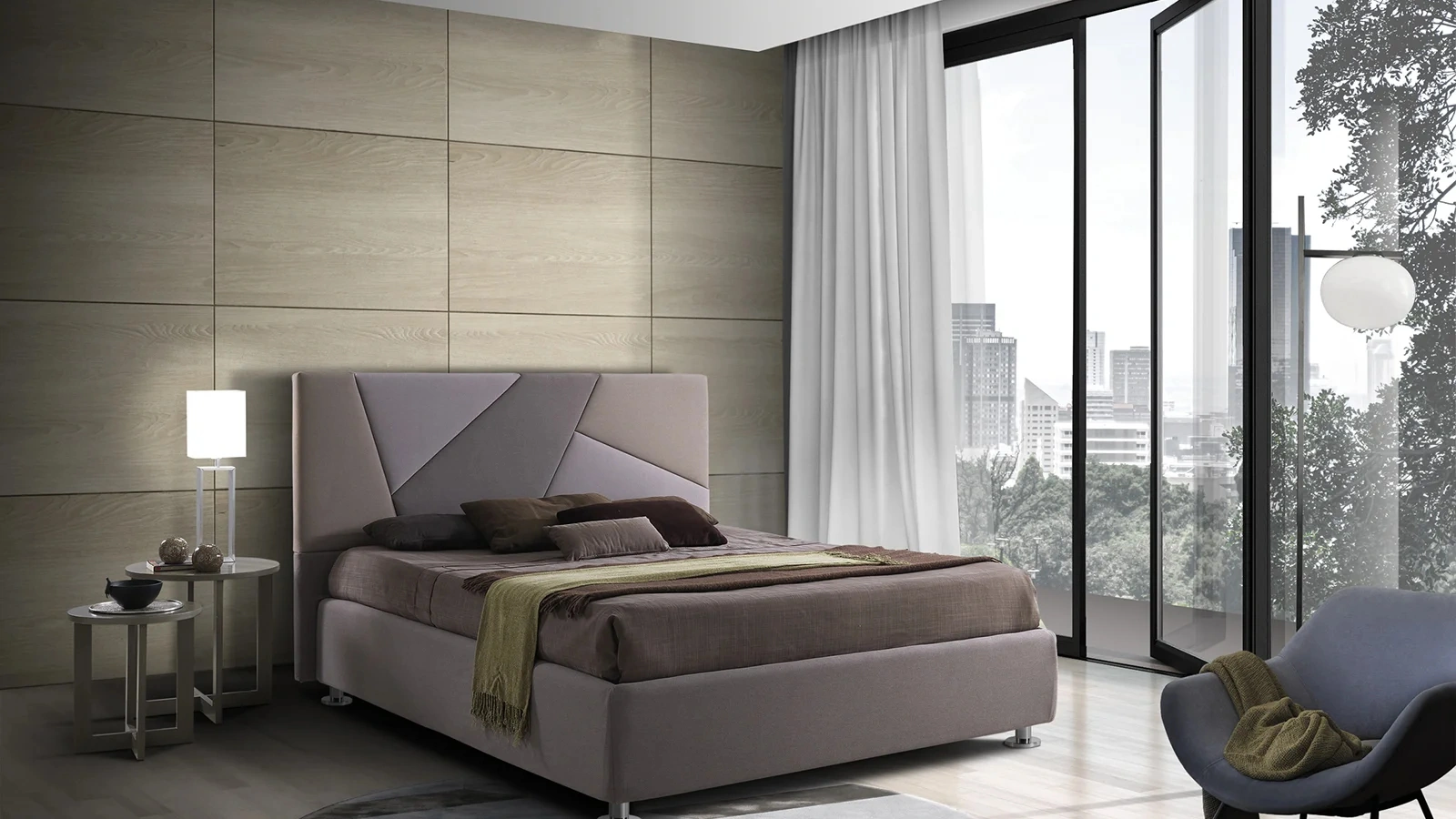 Letto con testiera Tetris di Artigianaletti