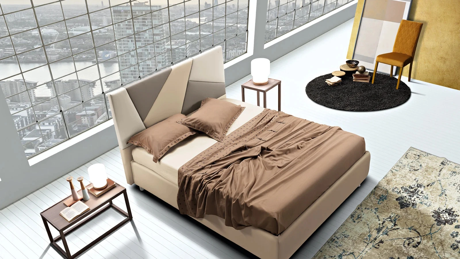 Letto con testiera Tetris di Artigianaletti