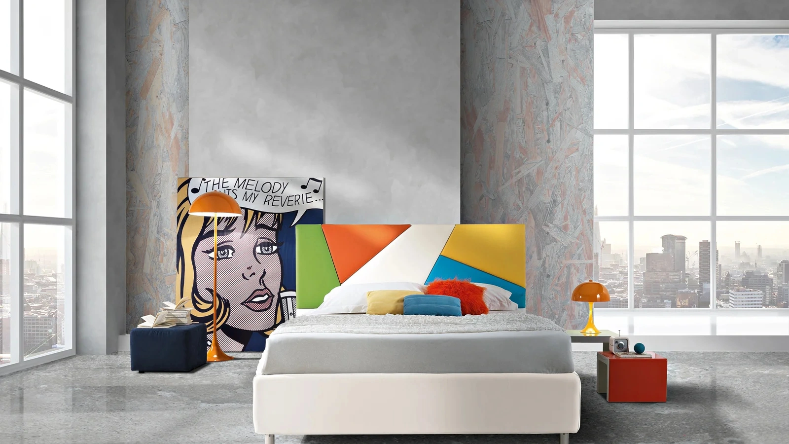 Letto con testiera Tetris di Artigianaletti