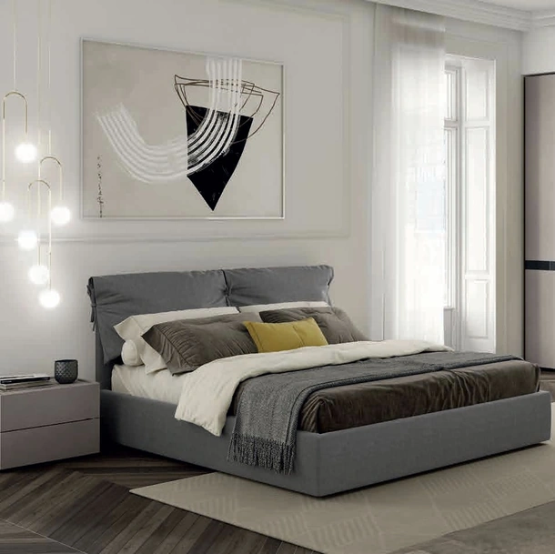 Letto in tessuto imbottito con testiera Dream di Artigianmobili