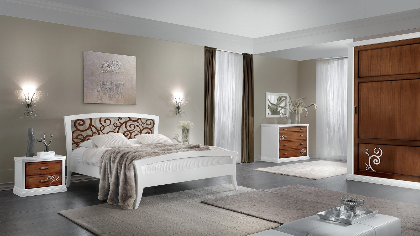 Letto con testiera traforata FS2173 di Giannone Arredi