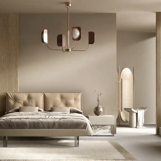 Letto Cross M16 con testiera in tessuto imbottito di Moretti Compact Giorno Notte