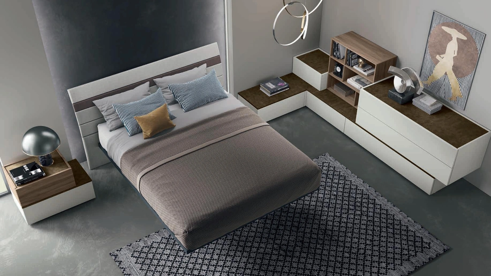 Letto Doga Rivestito in tessuto di Artigianmobili