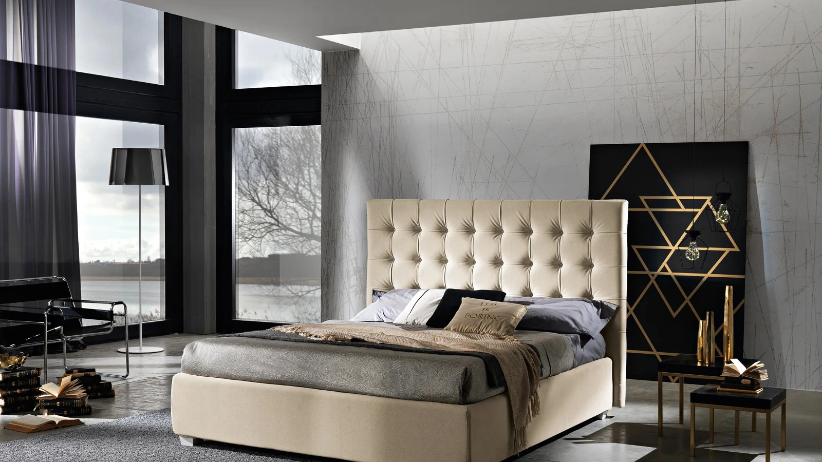 Letto in tessuto Eden Alto di Artigianaletti