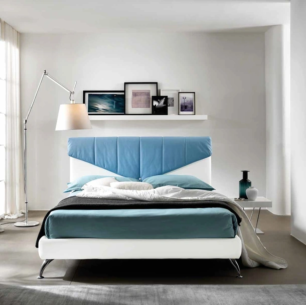Letto Messaggio in ecopelle di Susan imbottiti