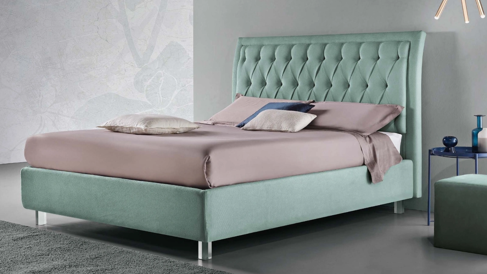 Letto Opera con box contenitore di Susan imbottiti
