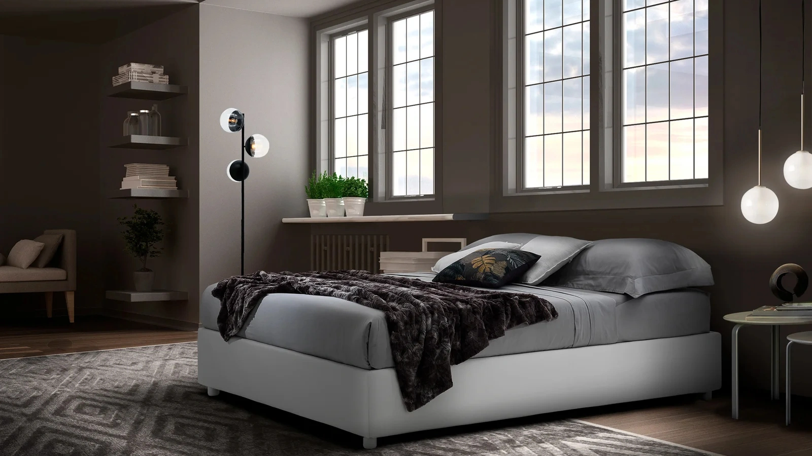 Letto sommier in ecopelle Pantelleria di Artigianaletti
