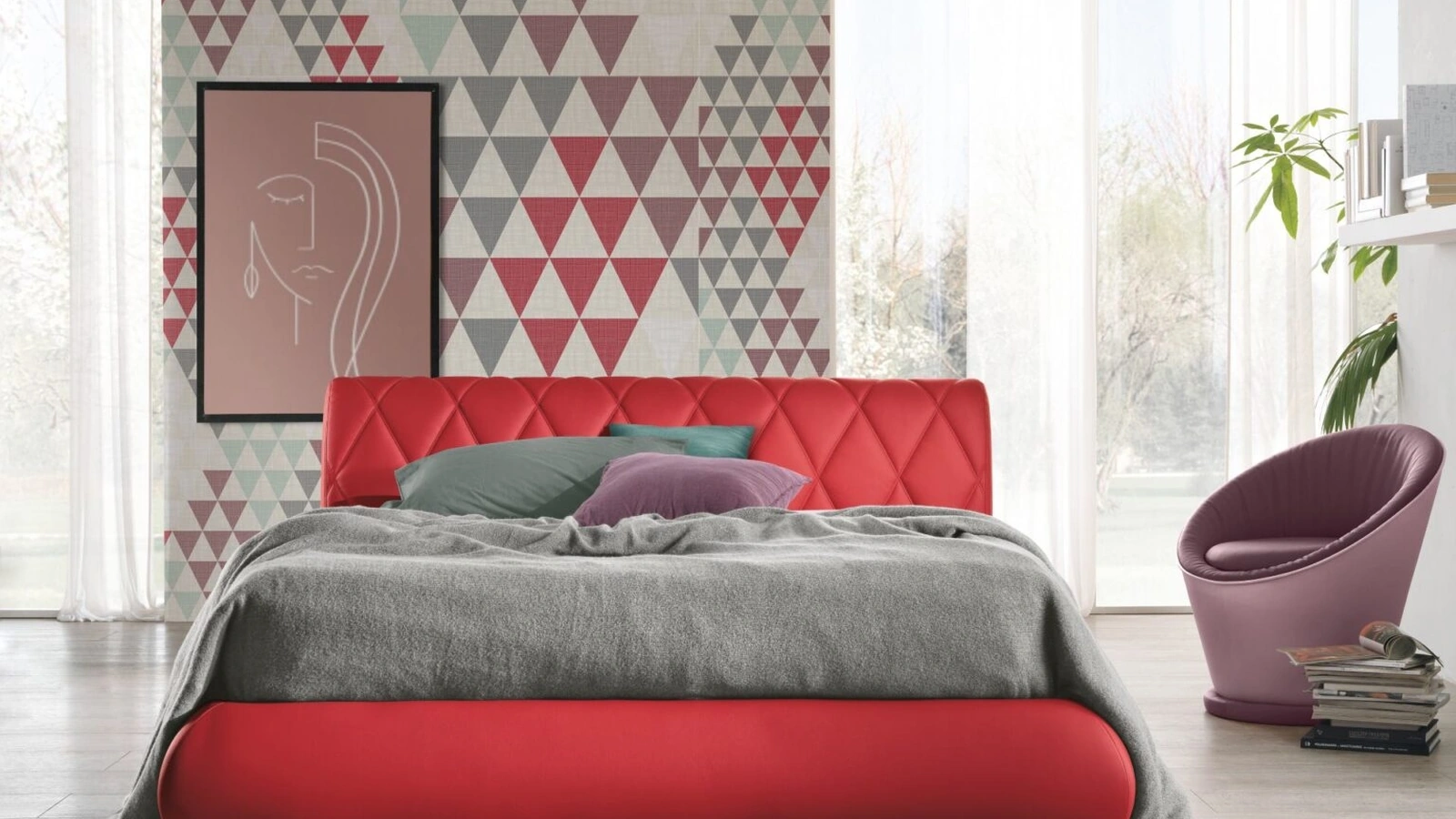 Letto Rombo di Susan imbottiti