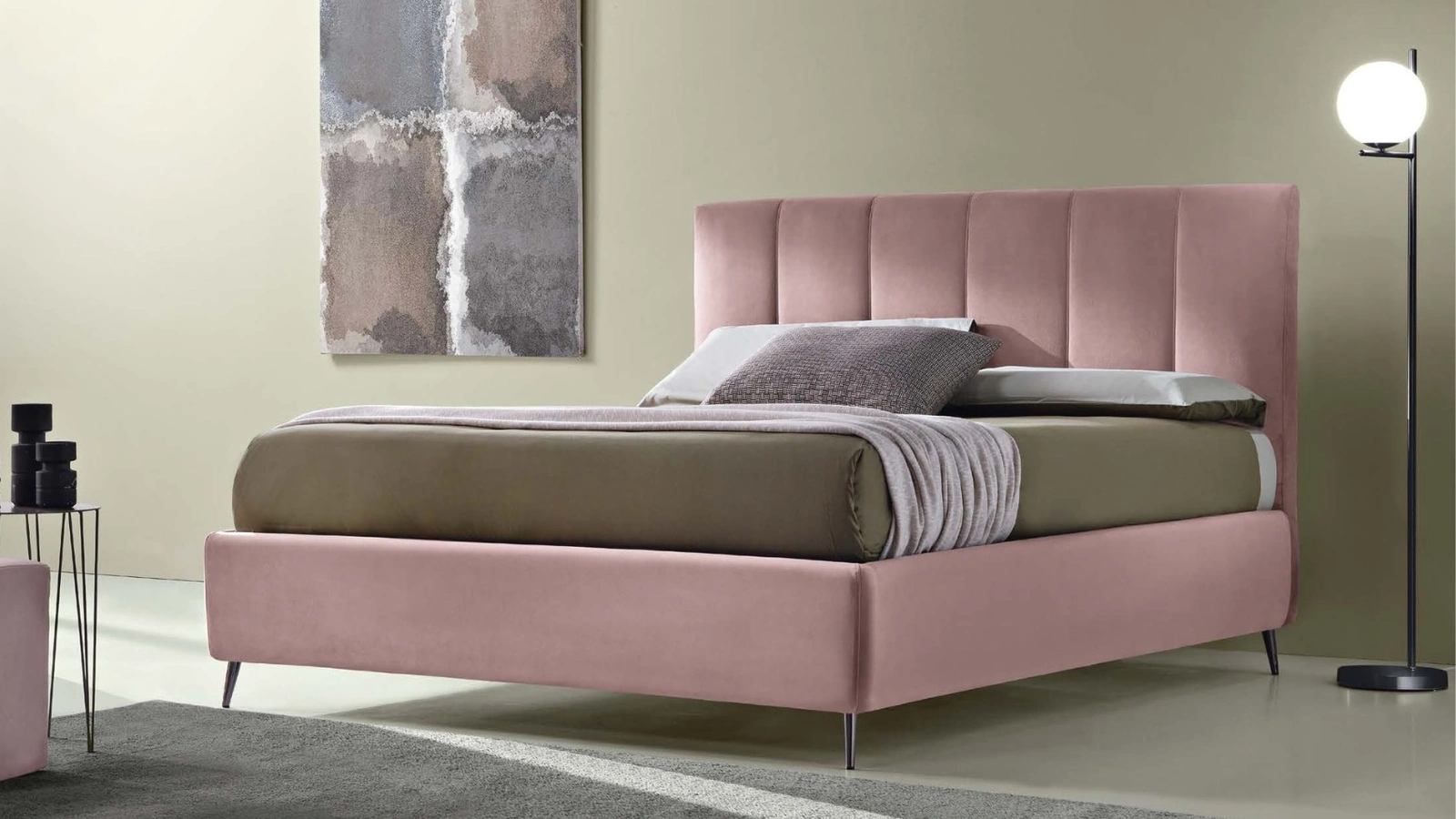 Letto Sax con box contenitore di Susan imbottiti