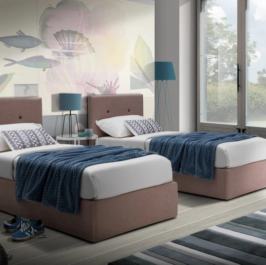 Letto singolo in tessuto Ischia di Artigianaletti
