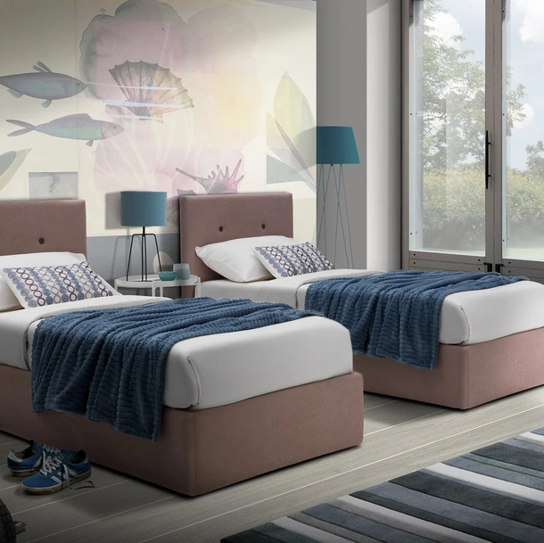 Letto singolo in tessuto Ischia di Artigianaletti