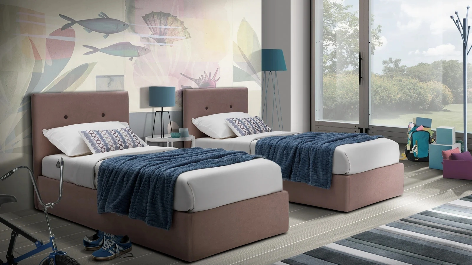 Letto singolo in tessuto Ischia di Artigianaletti