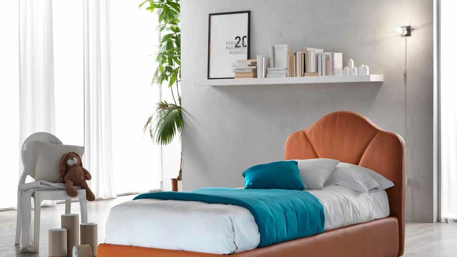 Letto singolo Luna di Susan imbottiti