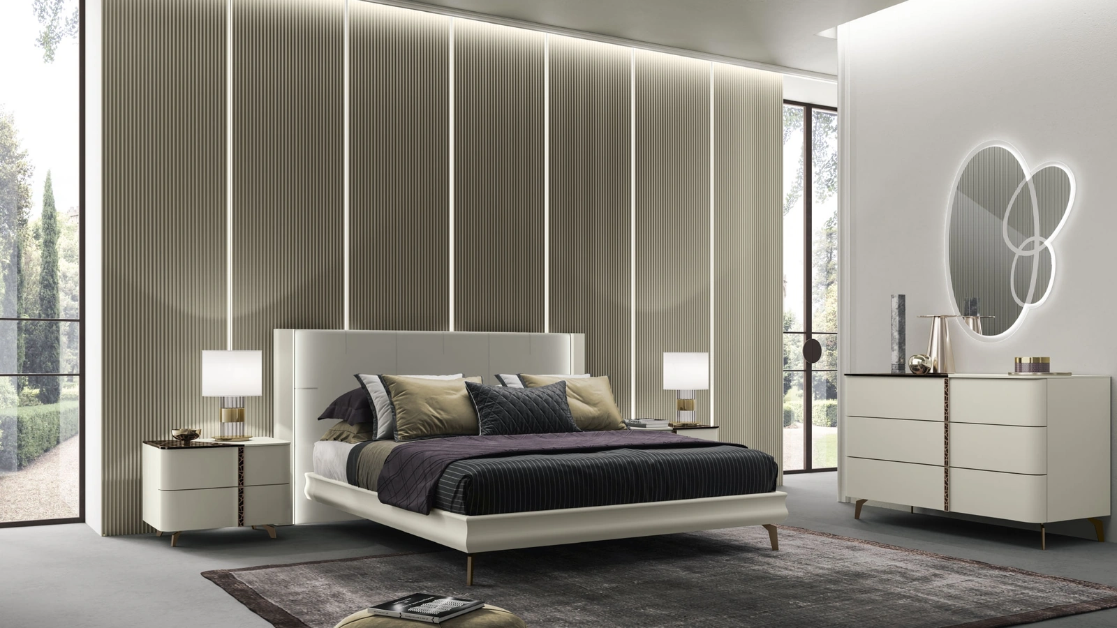 Letto Trésor e Bijoux con testiera di Artigianmobili