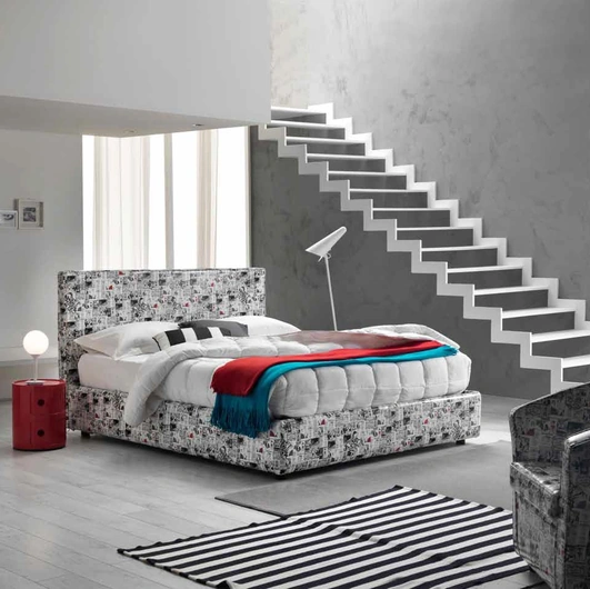Letto Young in ecopelle di Susan imbottiti