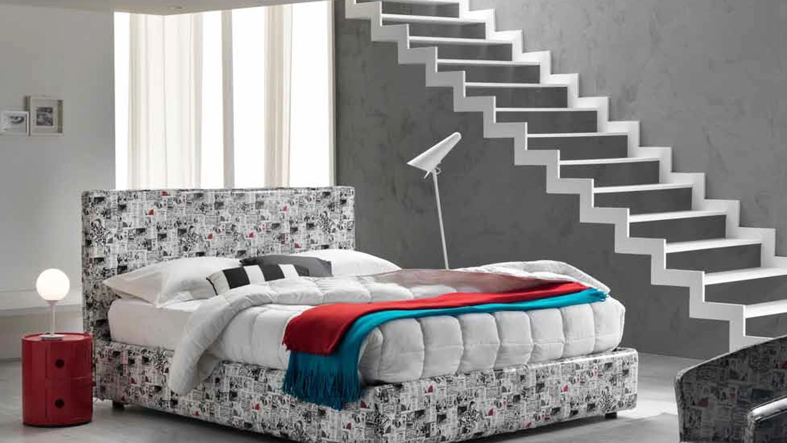 Letto Young in ecopelle di Susan imbottiti