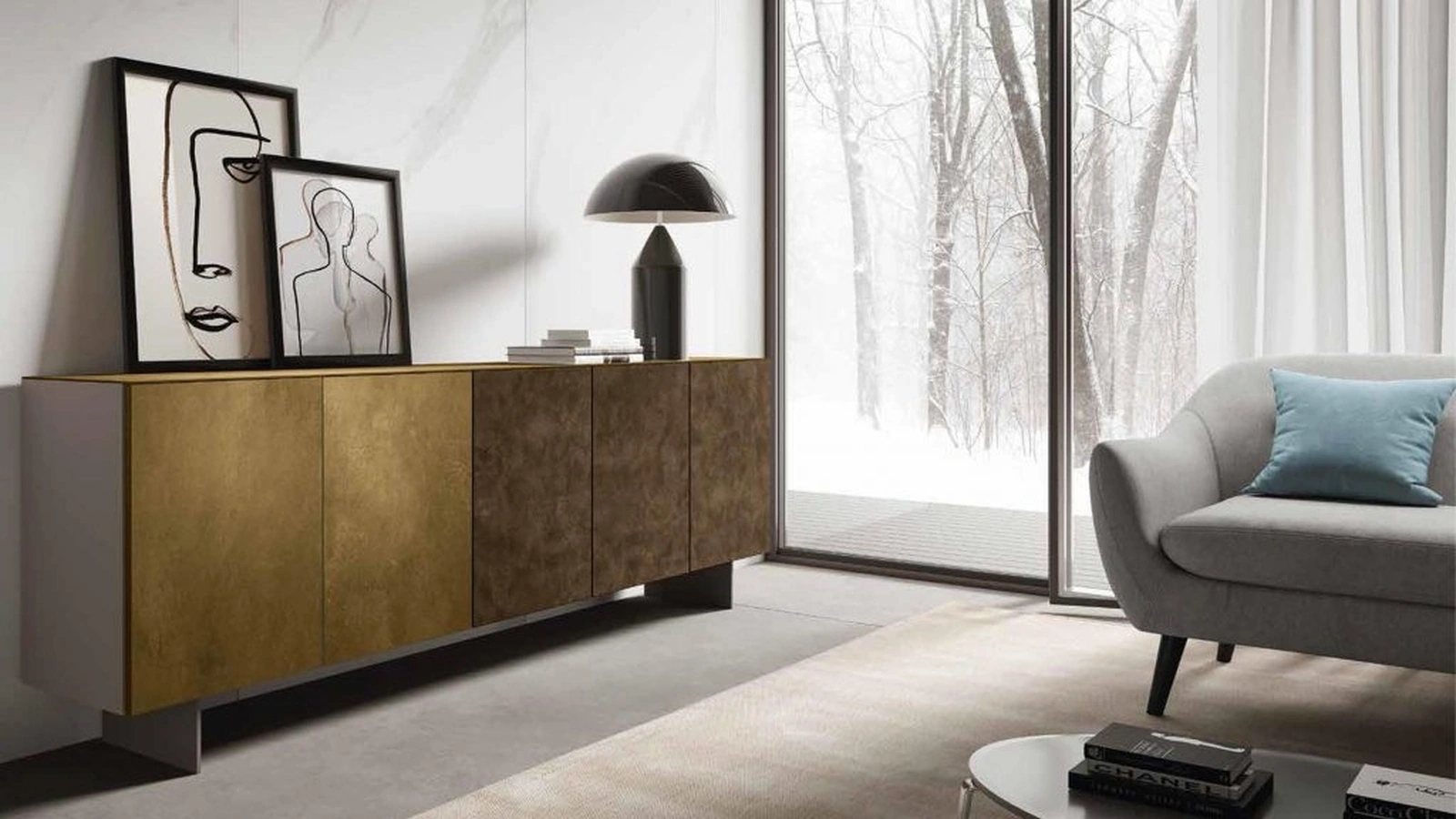 Madia Velvet 183 finitura Ossido Ottone e Corten di Artigianmobili
