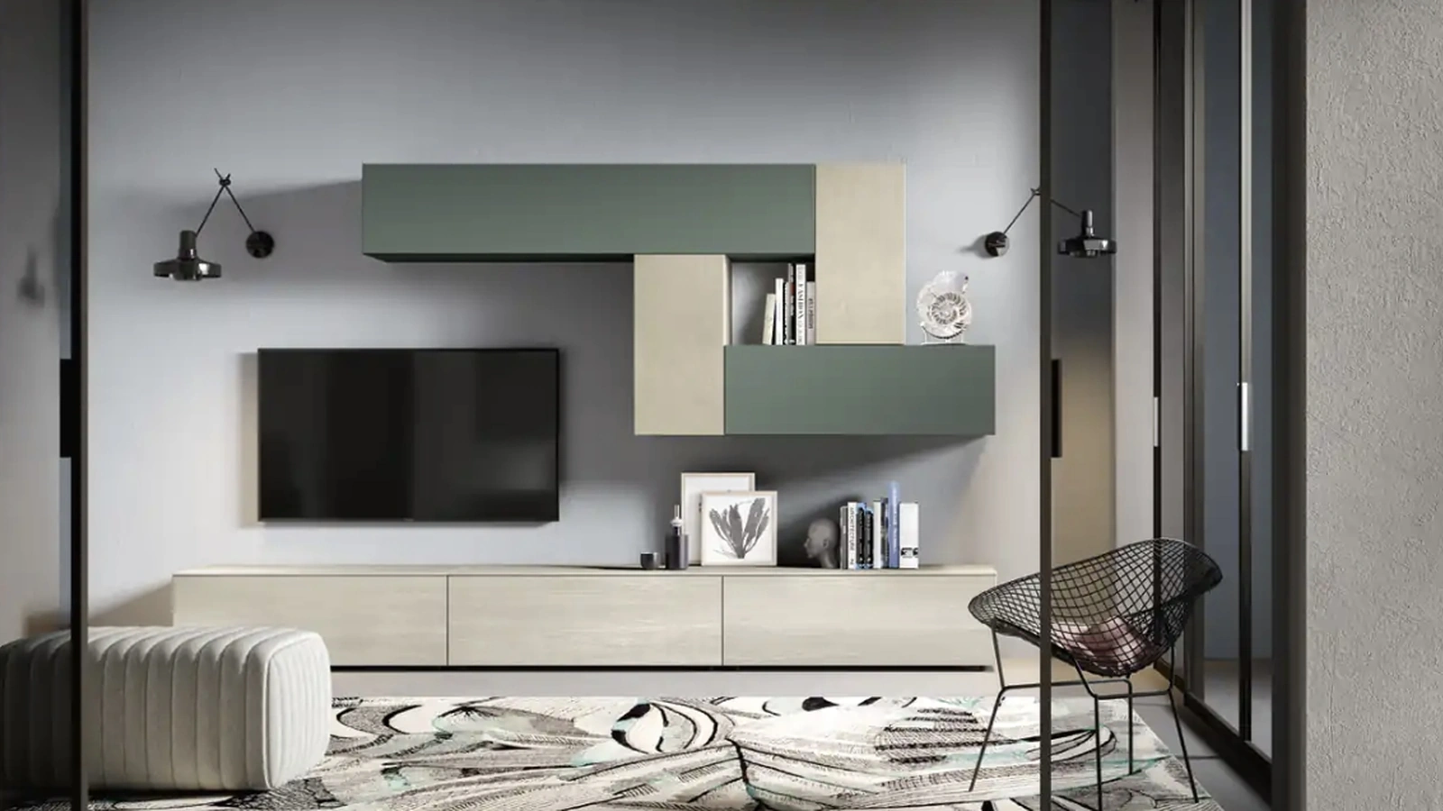 Parete Attrezzata Kosmos KF113 di Moretti Compact Giorno Notte