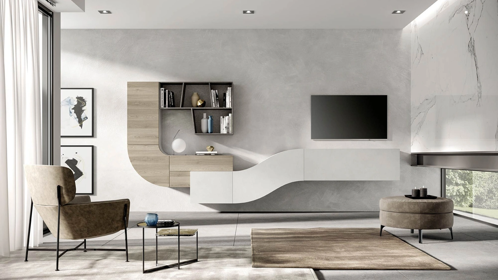 Parete Attrezzata moderna Velvet 151 di Artigianmobili