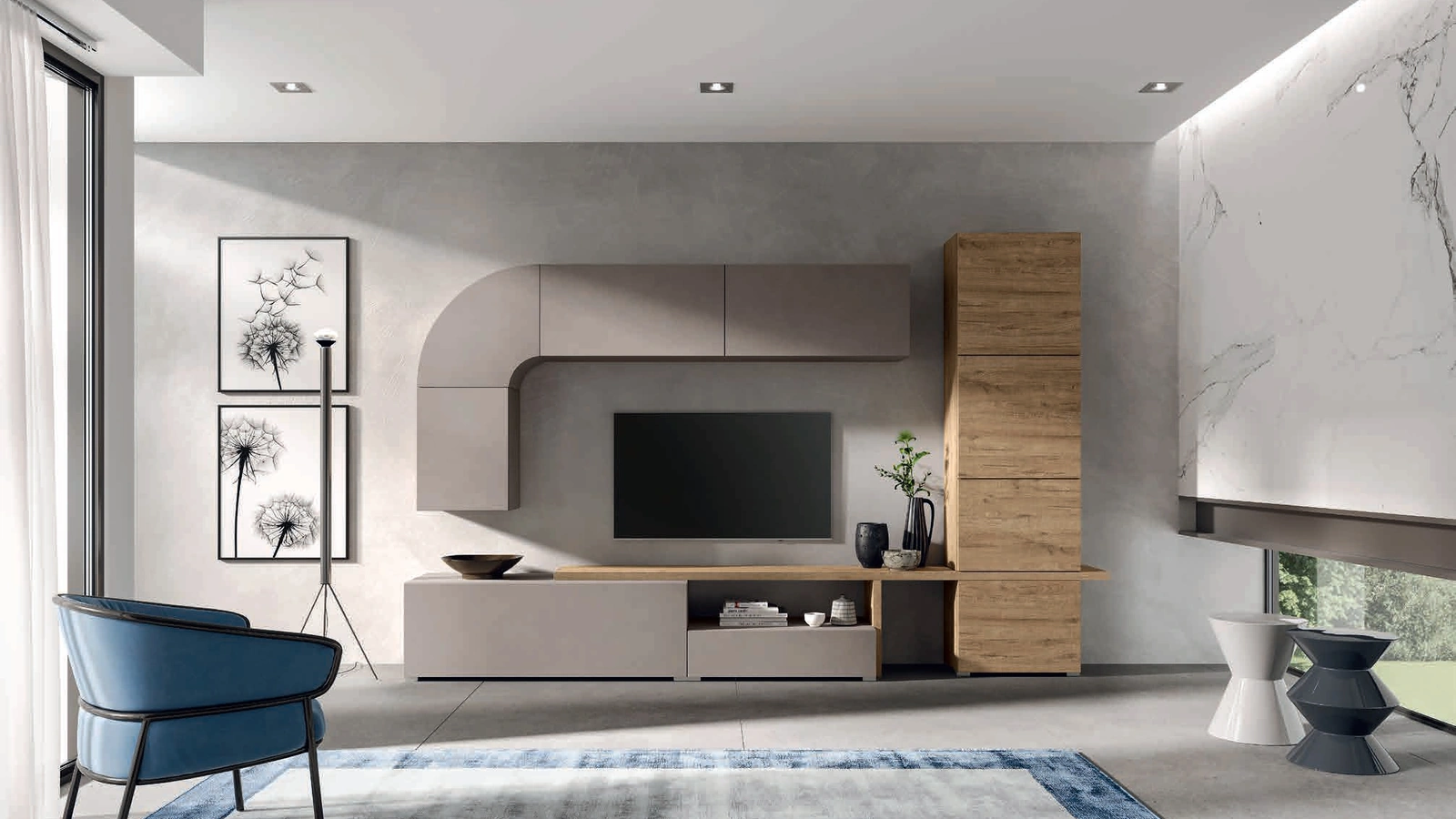 Parete Attrezzata moderna Velvet 156 di Artigianmobili