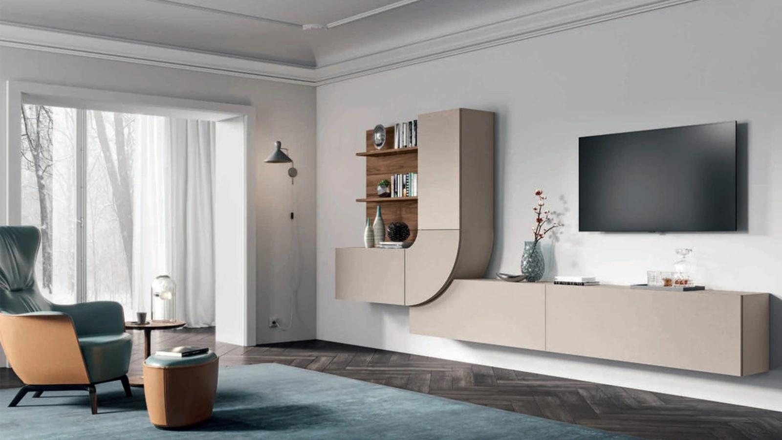 Parete Attrezzata moderna Velvet 159 di Artigianmobili