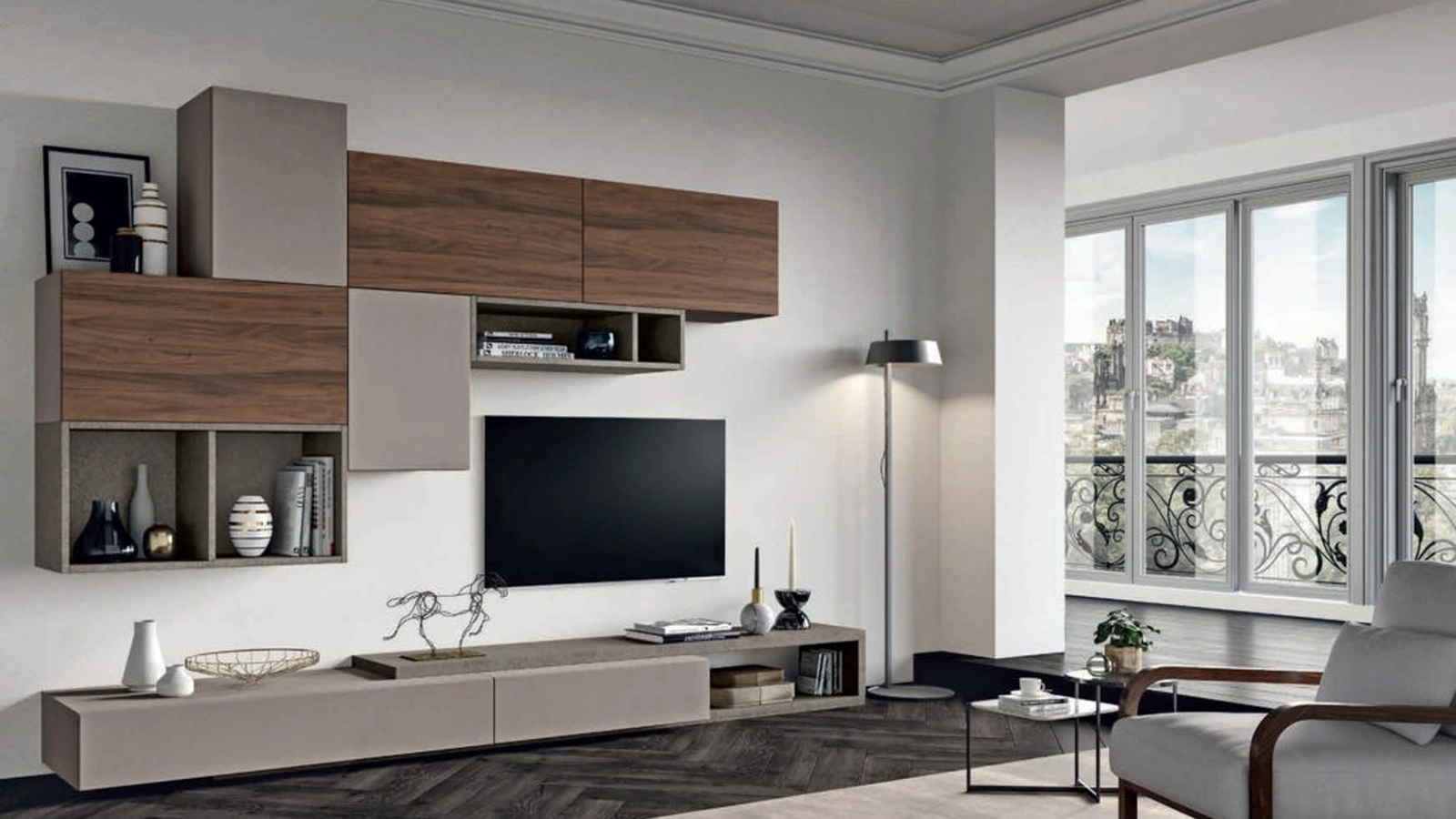 Parete Attrezzata moderna Velvet 163 di Artigianmobili