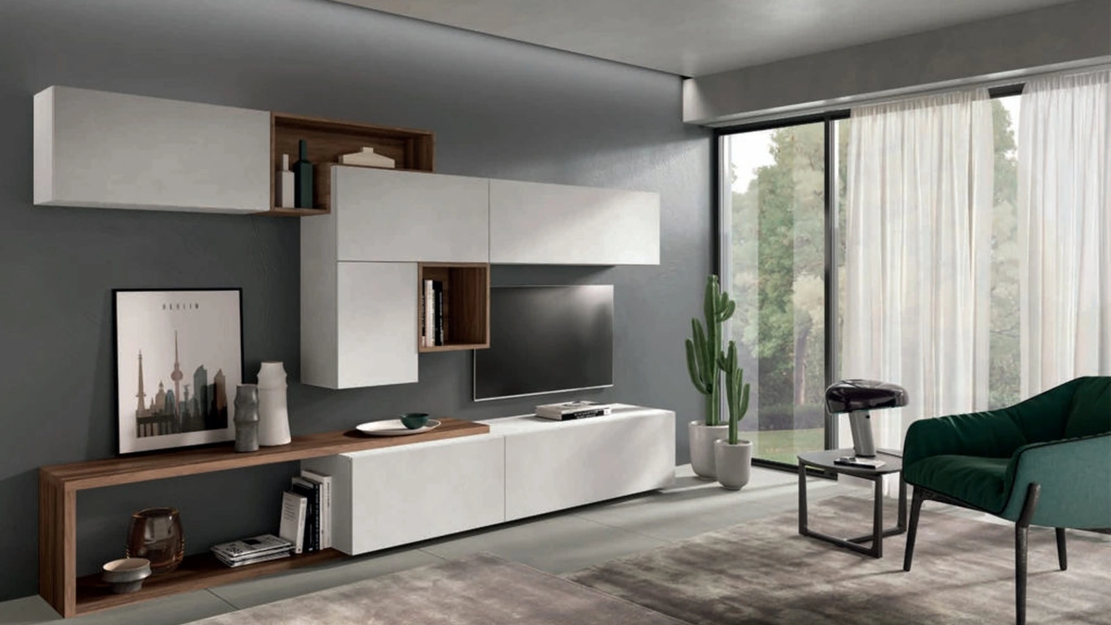 Parete Attrezzata moderna Velvet 166 di Artigianmobili