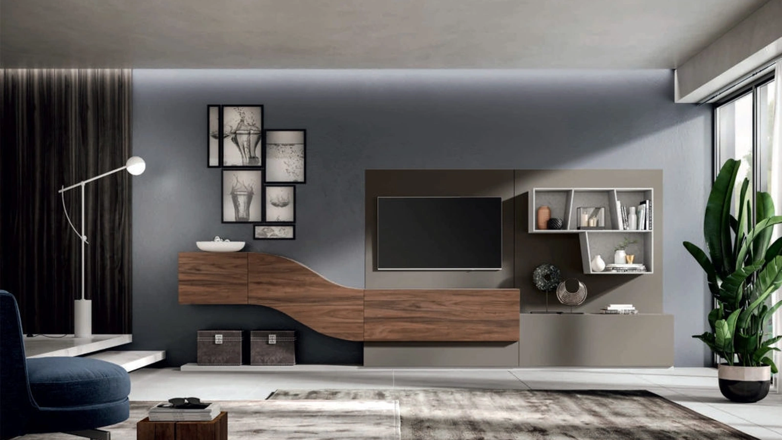 Parete Attrezzata moderna Velvet 167 di Artigianmobili