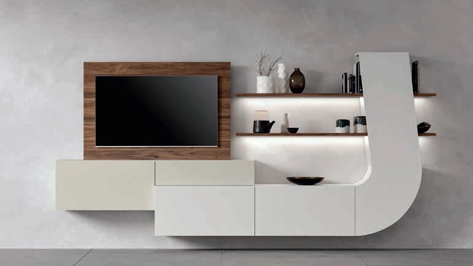 Parete Attrezzata moderna in melaminico Velvet 171 Light di Artigianmobili