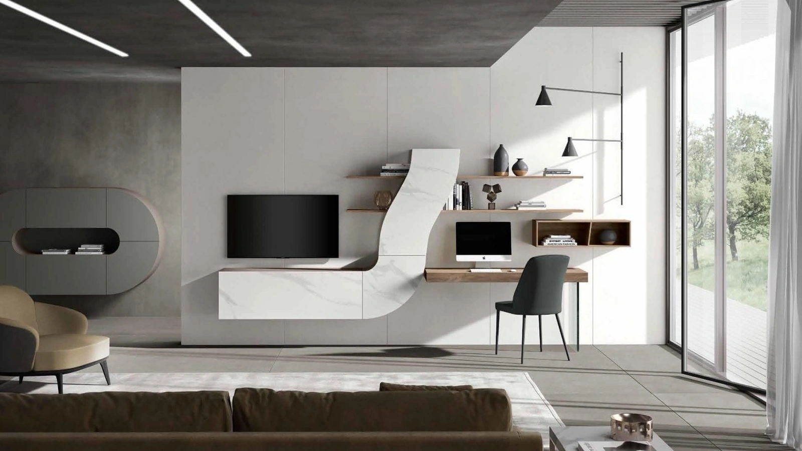 Parete Attrezzata Velvet Home Office 188 di Artigianmobili