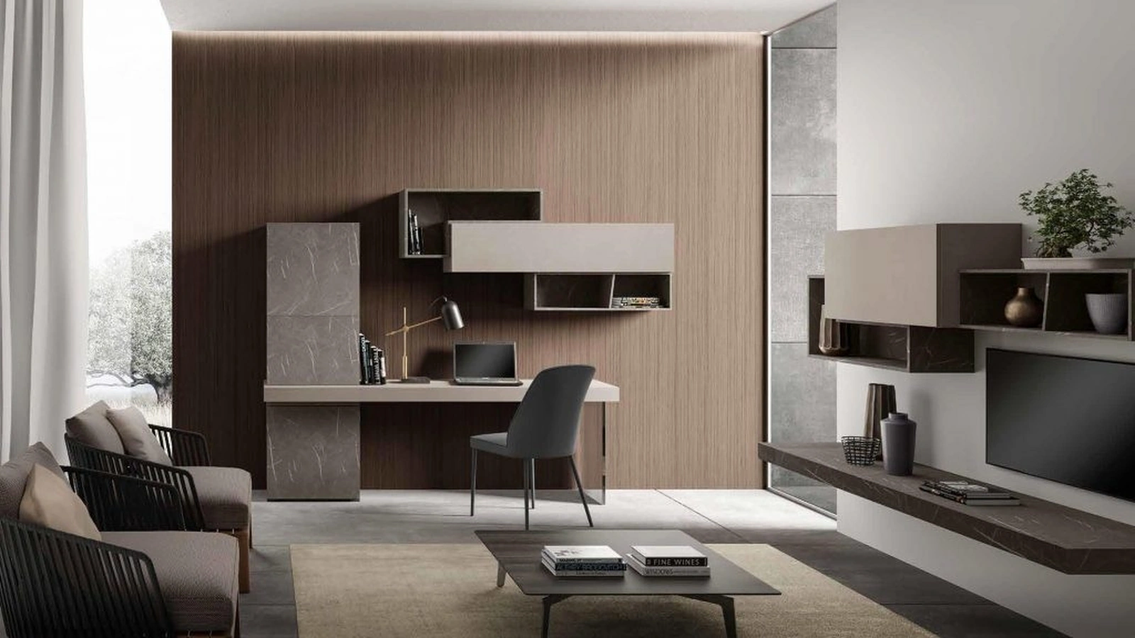 Parete Attrezzata Velvet Home Office 191 di Artigianmobili