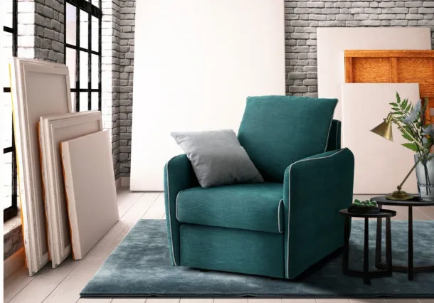 Poltroncina in tessuto imbottito Boon di Le Comfort