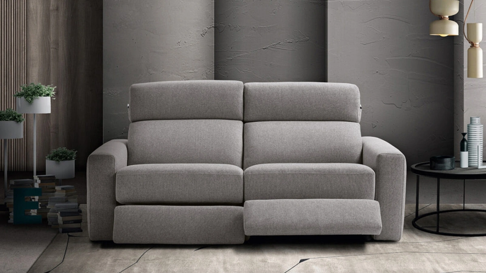 Divano relax lineare in tessuto Como di Biel