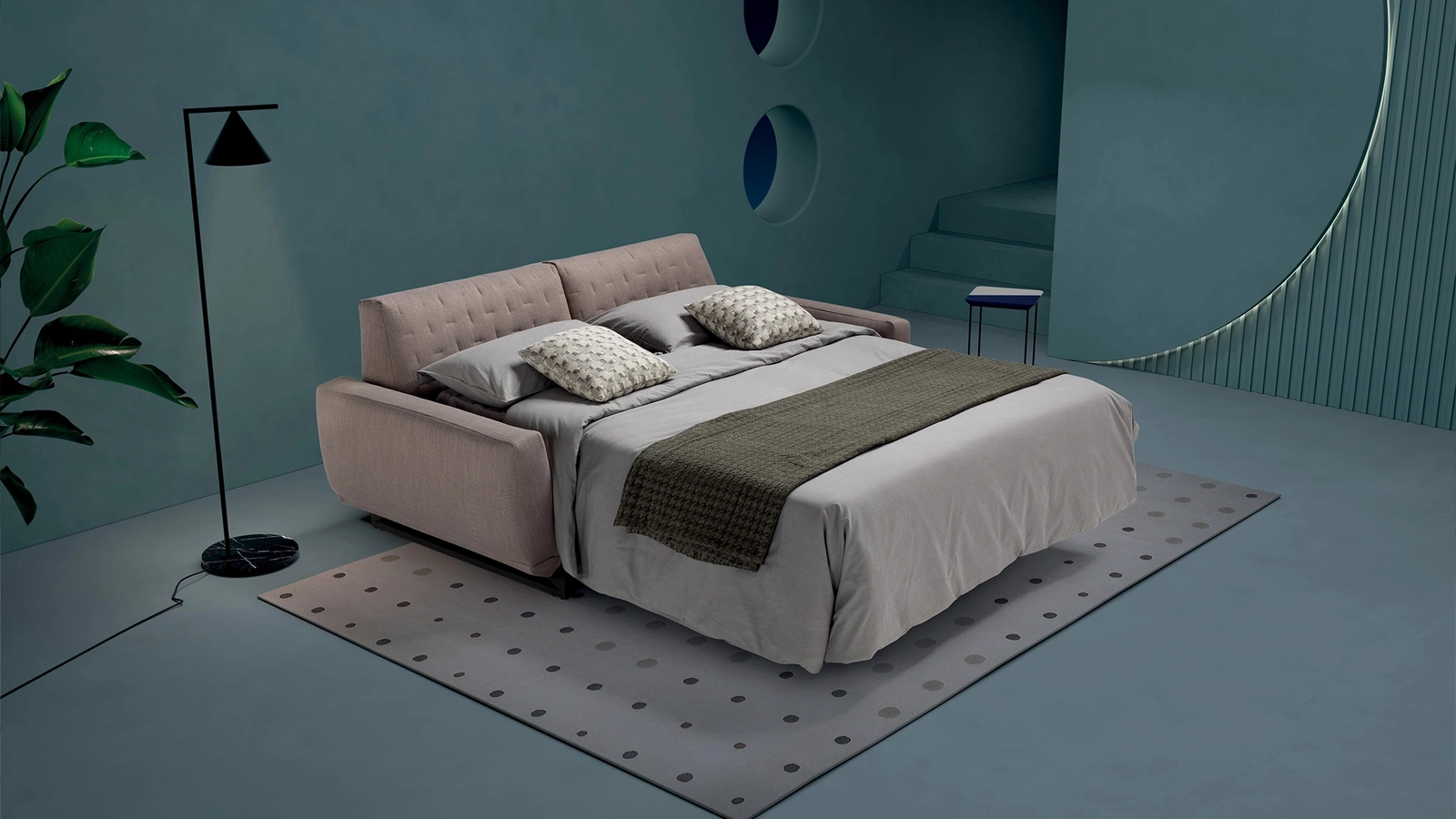 Divano letto imbottito Skin di Dienne Salotti