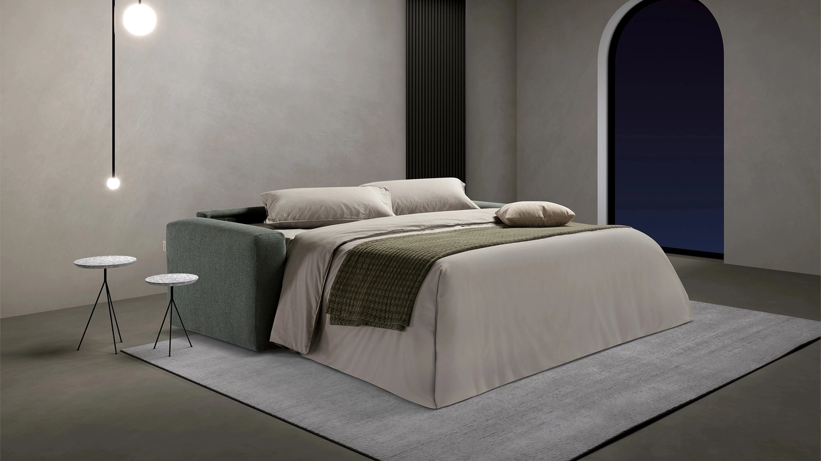 Divano letto lineare Square di Dienne Salotti