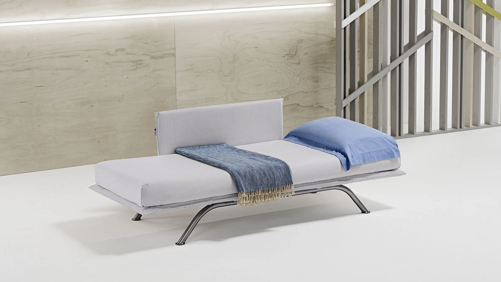 Divano letto singolo in tessuto grigio Nicla di Dienne Salotti