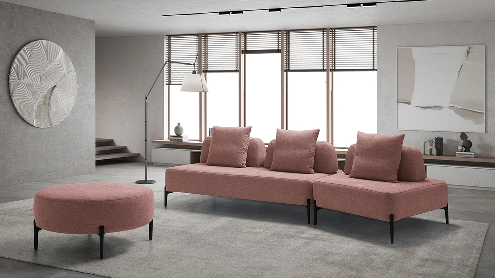 Divano lineare Pink di Biel