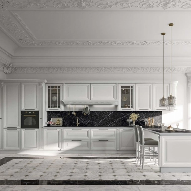 Cucina Classica con penisola Ginevra 03 di Ar-Tre