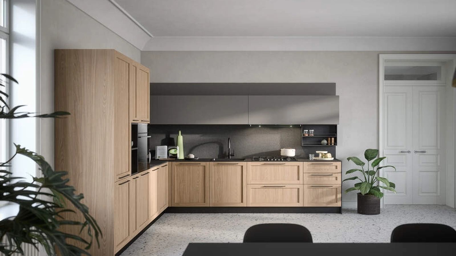 Cucina Moderna angolare Clio Composizione 01 di Prima Cucine