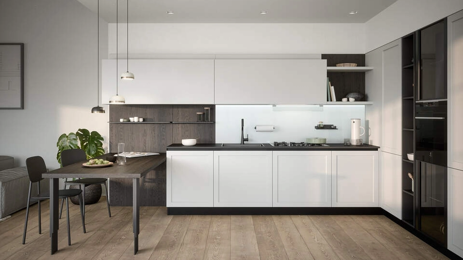 Cucina Moderna angolare con penisola Clio Composizione 02 di Prima Cucine