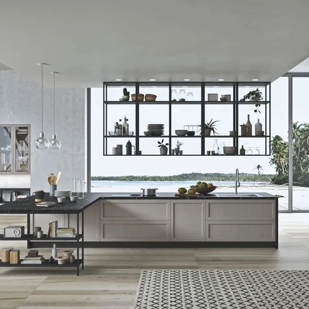 Cucina Moderna in legno laccato con isola Infinity 04 di Ar-Tre